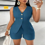 Open chest lace up short sleeved shirt