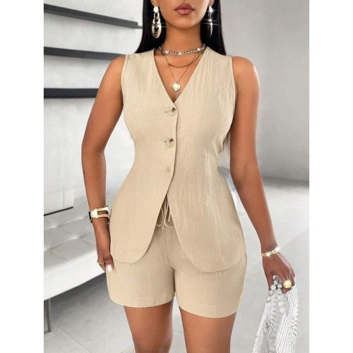 Open chest lace up short sleeved shirt