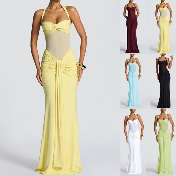 Folding revealing backpack buttocks dress long skirt