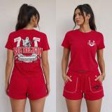 Printed top and shorts set
