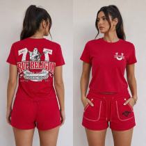 Printed top and shorts set