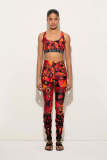 Geometric pattern vest and pants fashion set
