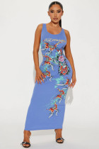 Skull print vest round neck dress Skull print vest round neck dress