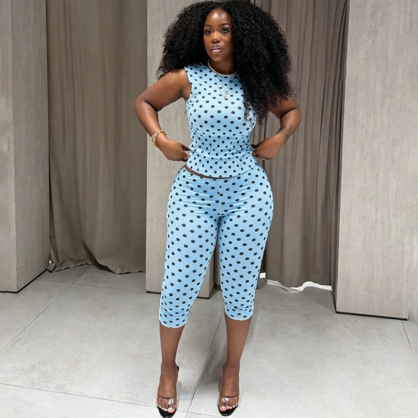 Polden sleeveless backless top and cropped pants set