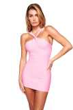 Bandage, U-neck, elastic groove strip, suspender, hip hugging dress