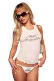 Round neck printed letter sleeveless vest