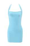 Bandage, U-neck, elastic groove strip, suspender, hip hugging dress