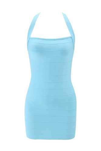 Bandage, U-neck, elastic groove strip, suspender, hip hugging dress