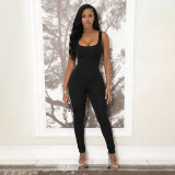 Wave point jumpsuit pants