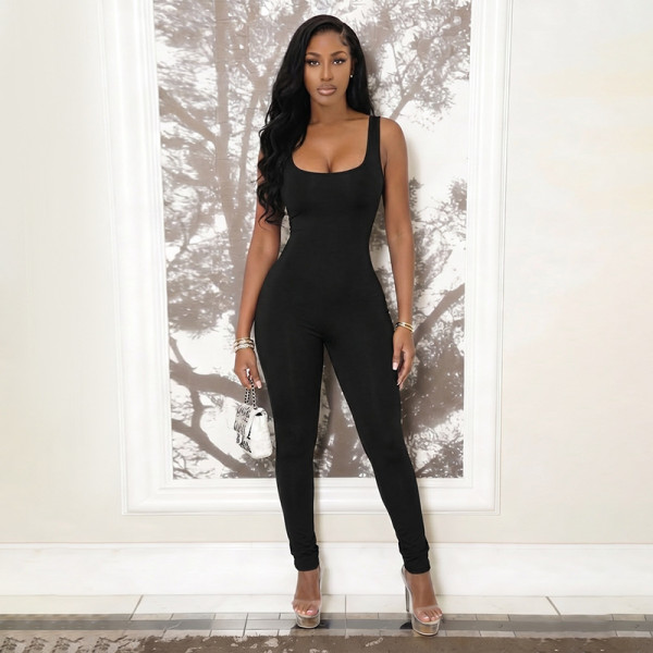 Wave point jumpsuit pants