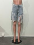 Loose cut nail bead studded solid color jeans