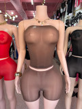 2-piece set of bright high elasticity see through shorts