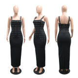 Strap summer rhinestone dress