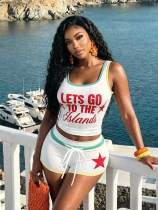 Letter Print Vest Top and Shorts Set Letter Print Vest Top and Shorts Set
