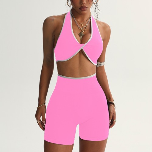 Bra yoga shorts two-piece set S946297845251-2