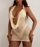 Swing collar three piece split bikini swimsuit