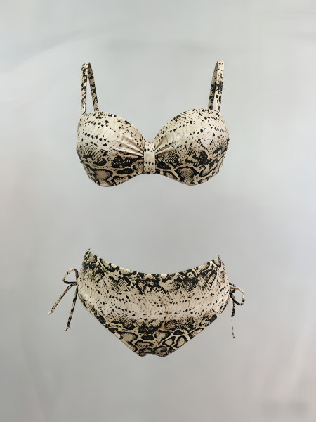 Serpentine bikini split print swimsuit