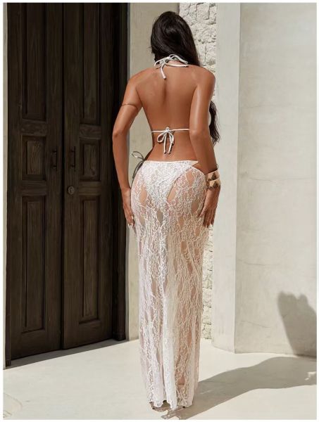 Lace hollow out three piece set