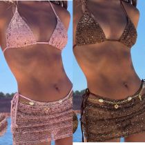 Mesh three piece swimsuit set Mesh three piece swimsuit set