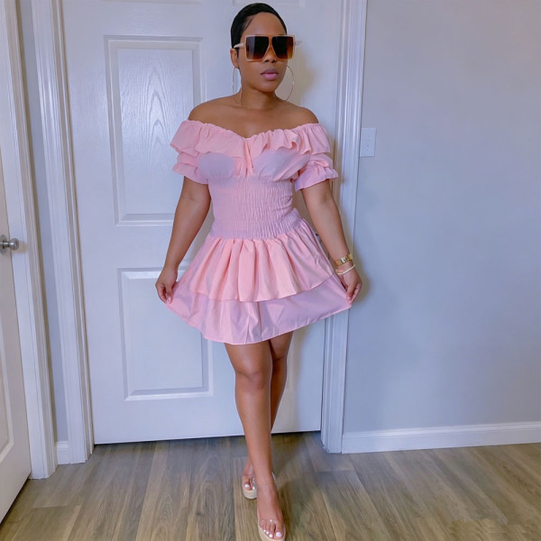 One shoulder pull up dress