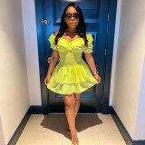 One shoulder pull up dress