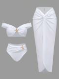Split swimsuit long skirt three piece set