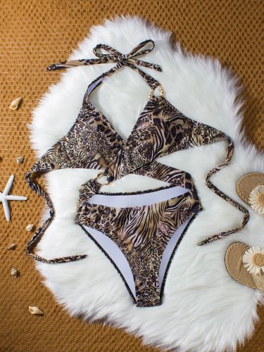 Printed one-piece swimsuit