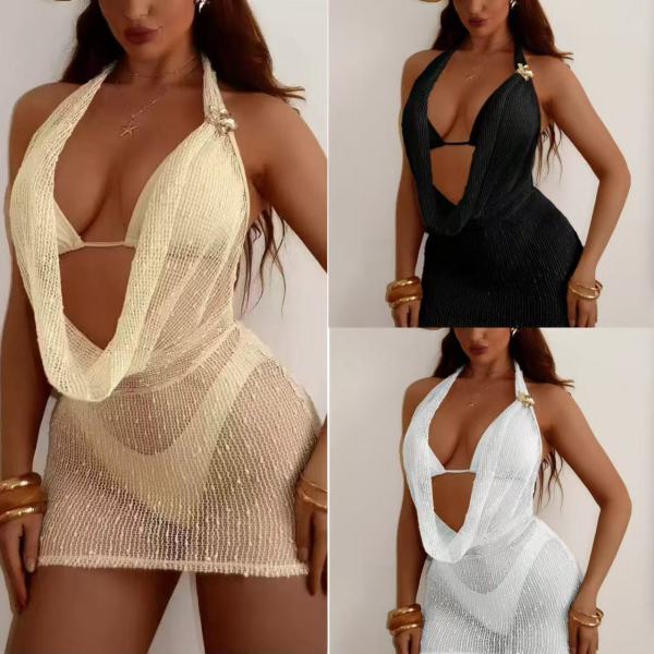 Swing collar three piece split bikini swimsuit