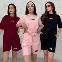 Letter short sleeved loose sports shoulder plus size set Letter short sleeved loose sports shoulder plus size set