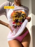 Bikini three piece printed top