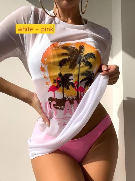 Bikini three piece printed top