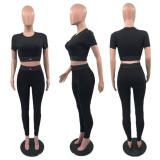 Sunscreen, sweat absorbing yoga suit, vest, long pants two-piece set