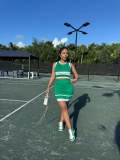 Knitted contrasting sleeveless short skirt set