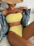 Chest hugging multi-color split bikini swimsuit