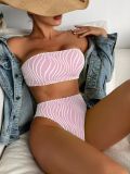 Chest hugging multi-color split bikini swimsuit