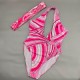 Headscarf striped bikini swimsuit