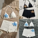 Split flat leg pants swimsuit swimsuit