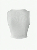 Letter printed U-neck vest top
