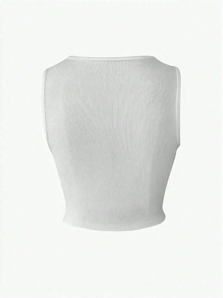 Letter printed U-neck vest top