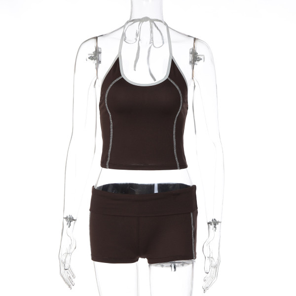 Sports bra vest shorts two-piece set