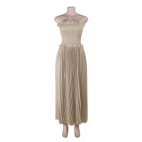 Strapless pleated A-list dress