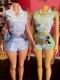 Striped Y2K Vacation Two Piece Set