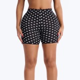Tight printed lace border motorcycle shorts