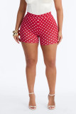 Polka dot printed hip lifting shorts