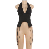 Waist and neck hanging vest top