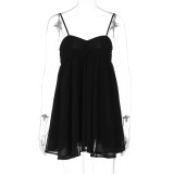 One collar chiffon camisole dress