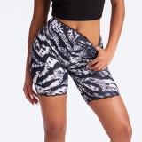 Tight printed lace border motorcycle shorts