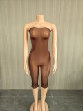 Super elastic bright strapless jumpsuit