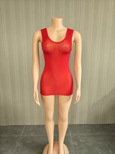 Super elastic shiny body socks sleeveless vest, jumpsuit, short skirt, see through outfit
