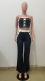 Strapless striped pants set